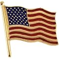 14K Yellow Gold American Flag Lapel Pin