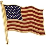 14K Yellow Gold American Flag Lapel Pin