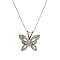 Sterling Silver Butterfly Necklace with Diamond Accents