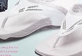 Sequined TONING Flip Flops from Avon Size 4/5 - Silver Sequins for Added Summer Sparkle.
