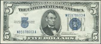 Series 1934  Silver Certificate Big Blue Seal, Old U.S. Paper Money