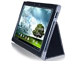 GreatShield Leather Premium Flip Stand Protective Folio Case for ASUS TF201 Eee Pad Transformer Prime 10.1-Inch 32GB / 64GB Tablet (Black)