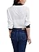 Allegra K Women Long Sleeve Button Down Sheer Chiffon Shirt Blouse,Medium / US 10,White