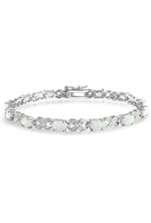 Bling Jewelry 925 Silver Infinity Synthetic White Opal XO Tennis Bracelet 8in
