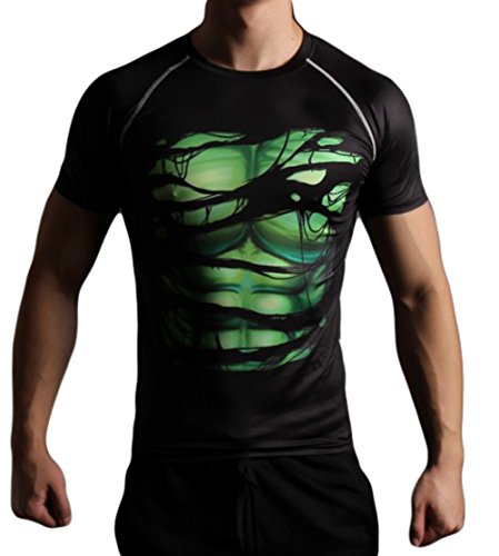 Men's Cycling Running Skull and Skeleton Compression Shirt Training shirt football shirt