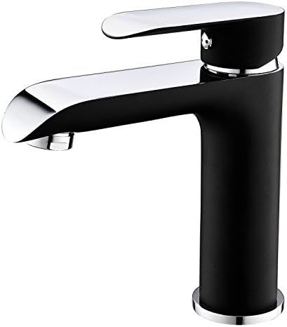 Contemporary Black Painting+Chrome Wash Basin Faucet Tap Mixer