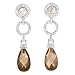 Sterling Silver Simulated Smoky Topaz and Cubic Zirconia Drop Earrings by Charles Winston