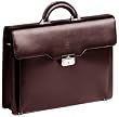 Mancini Burgundy Leather Single Flap Over Compartment Briefcase