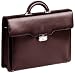 Mancini Burgundy Leather Single Flap Over Compartment Briefcase