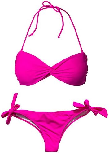 Hot Anatomy Women's Essential Tie Brazilian Bikini Bottom Pink Size X-Large 84% nylon and 16% lycra.