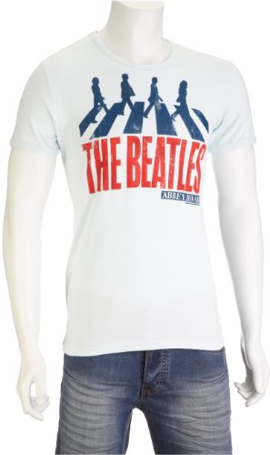 Logoshirt Beatles - Vintage Abbey Road Logo Men's T-Shirt Pastel Blue X-Large