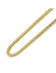 14K Yellow Gold 2mm Wheat Chain Necklace 20"