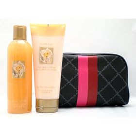 Victoria's Secret Garden Vanilla Lace Hand and Body Cream/ Vanilla Lace Body Wash and Cosmetic Makeup Bag - 3 Pcs Gift SET