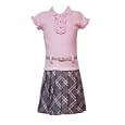 Rare Editions Girls 7-16 Ruffle Top To Plaid Skirt