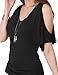 J.TOMSON Women's Short Sleeve Deep V-Neck & Crewneck Cut Out Shoulder Top