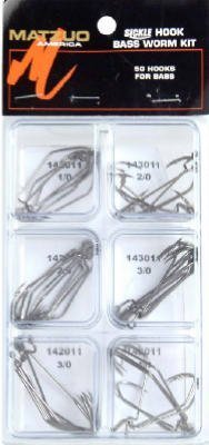 Matzuo Sickle Bass/Worm Sickle Hook Kit (Assorted, Assorted)