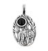 Sterling Silver Wolf in Moonlight Forest Black Onyx Pendant