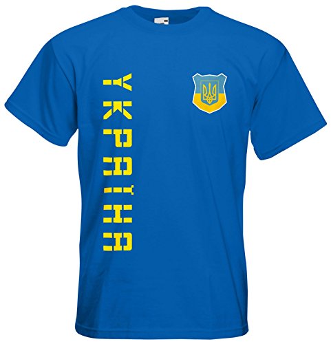 Ukraine EM 2016 T-Shirt Trikot (Royalblau, XL)