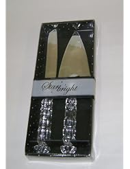 Wedding Cake Knife and Server Set Faux Crystal by Star Bright by 
