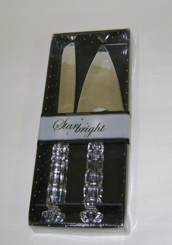 Wedding Cake Knife and Server Set Faux Crystal by Star Bright