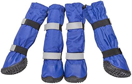 PANPET All Weather Dog Shoes Water Resistant Paw Protector Dog Boots for Snow with Reflective Velcro Straps L