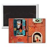 Assignation, Nice (oil on canvas) by Leon.. - 3x2 inch Fridge Magnet - large magnetic button - Magnet