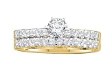 0.96CTW DIAMOND LADIES BRIDAL SET WITH 0.40CT CENTER ROUND