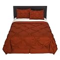 Home Kissing Pleat Comforter Set - Iron Range Red
