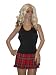 Heißes Schulmädchen Outfit * Minikleid im Karo Look * GoGo Karneval Fasching 36 - 38, Fb.:rot-schwarz;Kleidergr. Damen:M 36-38