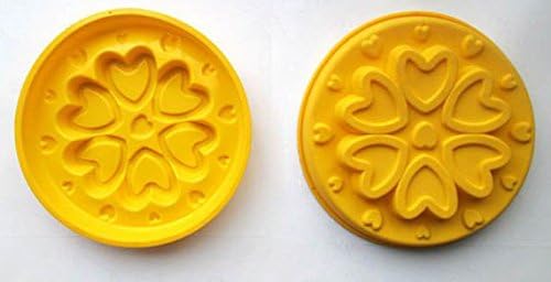 TWO TIERS or tiered Hearts Flower Mold Baking Pan - 6 Cups Capacity, 10" Diameter. Silicone by Polymerose T.M.