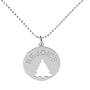 Sterling Silver "Rejoice" Christmas Tree Cut-Out Circle Pendant