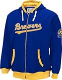 Milwaukee Brewers Mitchell & Ness Line Drive Full Zip Hooded Sweatshirt