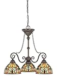 Quoizel TFKM5103VB Kami 3-Light Tiffany Chandelier, Vintage Bronze