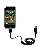 Coiled Power Hot Sync and Charge USB Data Cable w/ Tip Exchange for the Apple iPod touch - Gomadic Brand