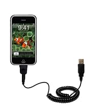 Coiled USB Cable for the Apple iPhone with Power Hot Sync and Charge capabilities - Gomadic Brand w/ TipExchange Technology