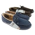 Mens Moccasin Faux Suede Slippers Size UK 6 7 8 9 10 11 12
