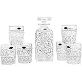 Amlong Crystal Lead Free Crystal Decanter and Glass Set, 7 Pieces