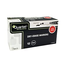 Quartet Low Odor Chisel Tip Dry-Erase Marker,12 Pack, Black, DryGuard Ink, Anti-Roll Cap (51-002692)