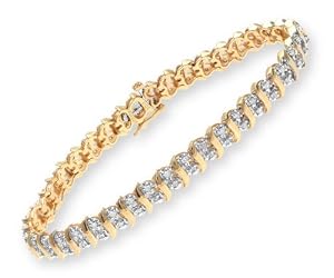 1 Carat Diamond Pave Setting Bracelet in 9ct Yellow Gold