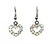 Earrings - E188 - Crystal Hearts (Sm) - Antique Silver Tone Finish ~ Clear AB (Irridescent)