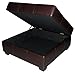 Epic Furnishings Vanderbilt 36-Inch Large Square Tufted Padded Hinged Storage Ottoman Bench, Leather Look Brown