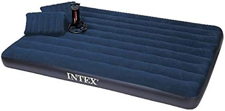 Gold Lion Intex Queen Great Classic Downy Airbed Mattress with Hand Pump