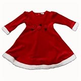 Le Top red velous dress with fur and roses