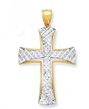 14K Two-Tone Gold Cross - 2.5