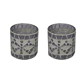 Indiana Glass 31359 Translucent Iced Violet Glass & Plaster Mosaic Designed Candle Holder Set of 2 41tHxw9KcTL. SL160 Indiana Glass 31359 Translucent Iced Violet Glass & Plaster Mosaic Designed Candle Holder Set of 2