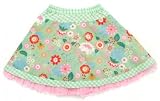 Room Seven Green Flower Print 2 Layer Cotton Skirt