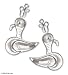 Earrings, 'Baby Ducks' 0.8 W 1.2 L