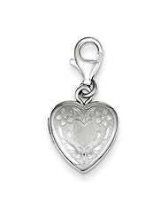 Sterling Silver Heart Wings Lobster Clasp 12mm Heart Locket