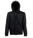 FRUIT OF THE LOOM ZIP THROUGH HOODED SWEATSHIRT HOODIE BLACK LARGE (41 – 43 INCH CHEST)