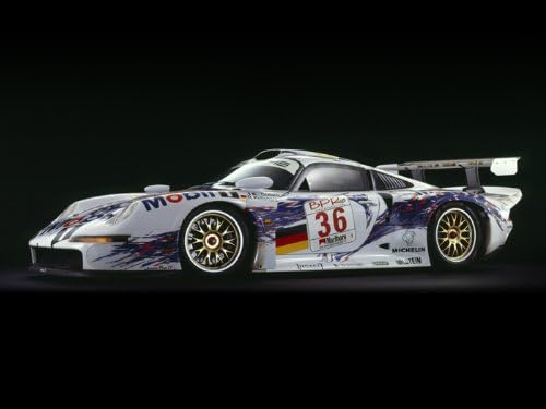 Archival Canvas and Photographic Limited Edition Art Print Porsche 911 GT1 Side - 1996 28" x 36"